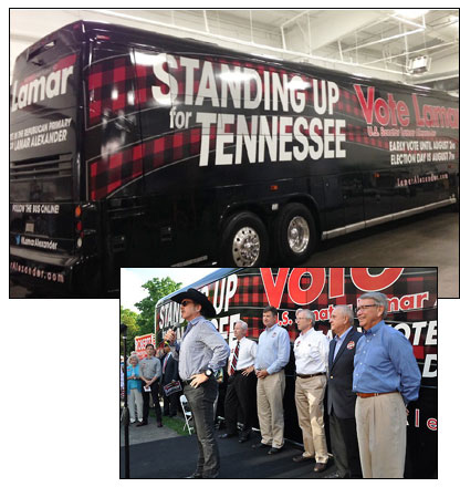 Sen. Lamar Alexander Standing Up for TN bus tour